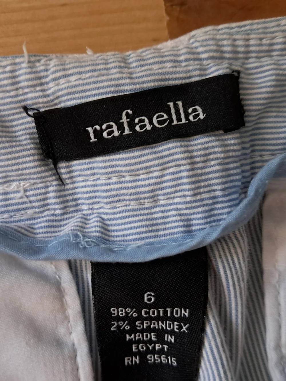 Rafaella Blue and White Pinstripe Cotton Shorts